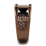 Alamode IP Coffee light Brass Ring with AAA Grade CZ in Light Coffee - Alamode - Flyclothing LLC