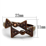 Alamode IP Coffee light Brass Ring with AAA Grade CZ in Light Coffee - Alamode - Flyclothing LLC