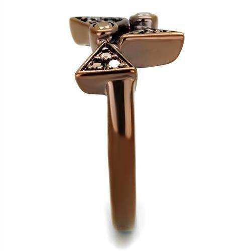 Alamode IP Coffee light Brass Ring with AAA Grade CZ in Light Coffee - Alamode - Flyclothing LLC