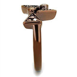 Alamode IP Coffee light Brass Ring with AAA Grade CZ in Light Coffee - Alamode - Flyclothing LLC