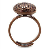 Alamode IP Coffee light Brass Ring with AAA Grade CZ in Light Coffee - Alamode - Flyclothing LLC