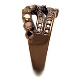 Alamode IP Coffee light Brass Ring with AAA Grade CZ in Light Coffee - Alamode - Flyclothing LLC