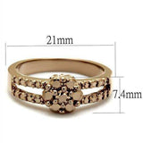 Alamode IP Rose Gold(Ion Plating) Brass Ring with AAA Grade CZ in Metallic Light Gold - Alamode - Flyclothing LLC