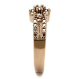 Alamode IP Rose Gold(Ion Plating) Brass Ring with AAA Grade CZ in Metallic Light Gold - Alamode - Flyclothing LLC