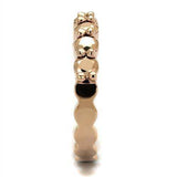 Alamode IP Rose Gold(Ion Plating) Brass Ring with AAA Grade CZ in Metallic Light Gold - Alamode - Flyclothing LLC
