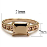 Alamode IP Rose Gold(Ion Plating) Brass Ring with AAA Grade CZ in Metallic Light Gold - Alamode - Flyclothing LLC