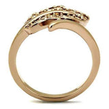 Alamode IP Rose Gold(Ion Plating) Brass Ring with AAA Grade CZ in Metallic Light Gold - Alamode - Flyclothing LLC