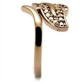 Alamode IP Rose Gold(Ion Plating) Brass Ring with AAA Grade CZ in Metallic Light Gold - Alamode - Flyclothing LLC