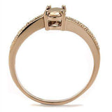 Alamode IP Rose Gold(Ion Plating) Brass Ring with AAA Grade CZ in Metallic Light Gold - Alamode - Flyclothing LLC