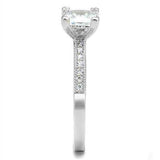 Alamode Rhodium Brass Ring with AAA Grade CZ in Clear - Alamode - Flyclothing LLC