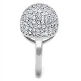 Alamode Rhodium Brass Ring with AAA Grade CZ in Clear - Alamode - Flyclothing LLC