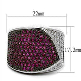 Alamode Rhodium + Ruthenium Brass Ring with AAA Grade CZ in Ruby - Alamode - Flyclothing LLC