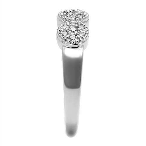 Alamode Rhodium Brass Ring with AAA Grade CZ in Clear - Alamode - Flyclothing LLC