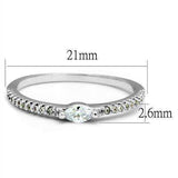 Alamode Rhodium Brass Ring with AAA Grade CZ in Clear - Alamode - Flyclothing LLC