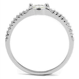 Alamode Rhodium Brass Ring with AAA Grade CZ in Clear - Alamode - Flyclothing LLC