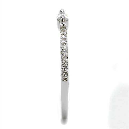 Alamode Rhodium Brass Ring with AAA Grade CZ in Clear - Alamode - Flyclothing LLC