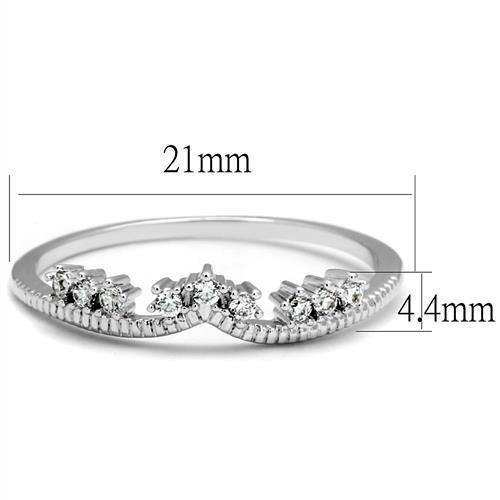 Alamode Rhodium Brass Ring with AAA Grade CZ in Clear - Alamode - Flyclothing LLC