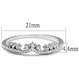 Alamode Rhodium Brass Ring with AAA Grade CZ in Clear - Alamode - Flyclothing LLC
