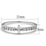 Alamode Rhodium Brass Ring with AAA Grade CZ in Clear - Alamode - Flyclothing LLC