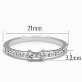Alamode Rhodium Brass Ring with AAA Grade CZ in Clear - Alamode - Flyclothing LLC