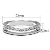 Alamode Rhodium Brass Ring with AAA Grade CZ in Clear - Alamode - Flyclothing LLC