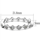 Alamode Rhodium Brass Ring with AAA Grade CZ in Clear - Alamode - Flyclothing LLC