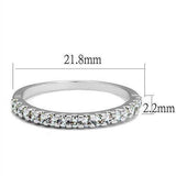 Alamode Rhodium Brass Ring with AAA Grade CZ in Clear - Alamode - Flyclothing LLC