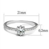 Alamode Rhodium Brass Ring with AAA Grade CZ in Clear - Alamode - Flyclothing LLC