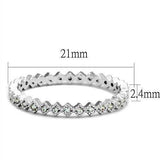 Alamode Rhodium Brass Ring with AAA Grade CZ in Clear - Alamode - Flyclothing LLC
