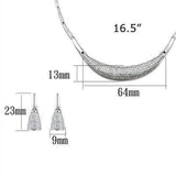 Alamode Rhodium Brass Jewelry Sets with AAA Grade CZ in Clear - Alamode - Flyclothing LLC