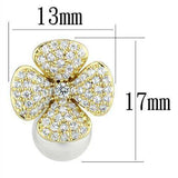 Alamode Gold Brass Earrings with Synthetic Pearl in White - Alamode - Flyclothing LLC