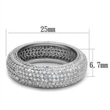 Alamode Rhodium Brass Ring with AAA Grade CZ in Clear - Alamode - Flyclothing LLC