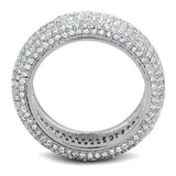 Alamode Rhodium Brass Ring with AAA Grade CZ in Clear - Alamode - Flyclothing LLC