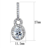 Alamode Rhodium Brass Earrings with AAA Grade CZ in Clear - Alamode - Flyclothing LLC