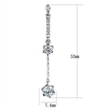 Alamode Rhodium Brass Earrings with AAA Grade CZ in Clear - Alamode - Flyclothing LLC