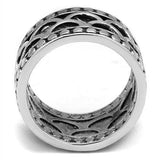 Alamode Rhodium Brass Ring with Epoxy in Jet - Alamode - Flyclothing LLC