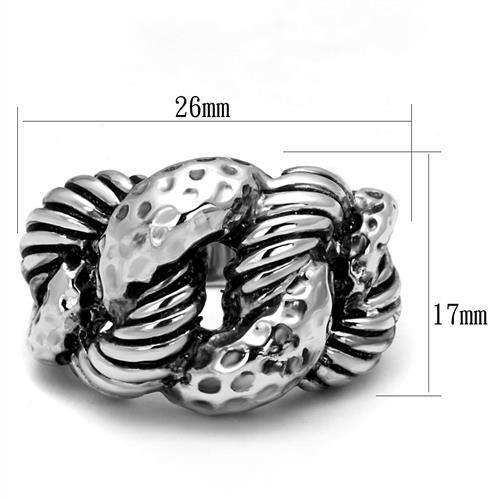 Alamode Rhodium Brass Ring with Epoxy in Jet - Alamode - Flyclothing LLC