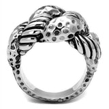 Alamode Rhodium Brass Ring with Epoxy in Jet - Alamode - Flyclothing LLC