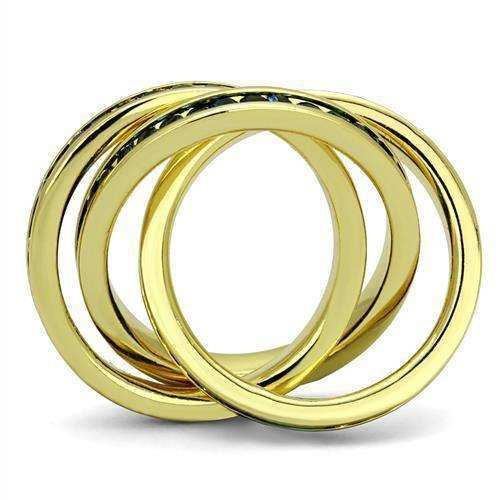 Alamode Gold Brass Ring with Synthetic Synthetic Glass in Montana - Alamode - Flyclothing LLC