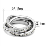 Alamode Rhodium Brass Ring with AAA Grade CZ in Clear - Alamode - Flyclothing LLC