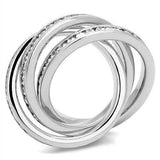 Alamode Rhodium Brass Ring with AAA Grade CZ in Clear - Alamode - Flyclothing LLC