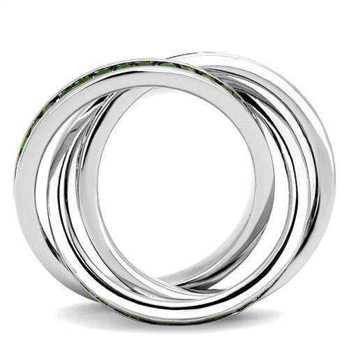 Alamode Rhodium Brass Ring with Synthetic Synthetic Glass in Emerald - Alamode - Flyclothing LLC
