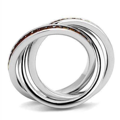 Alamode Rhodium Brass Ring with Synthetic Synthetic Glass in Siam - Alamode - Flyclothing LLC