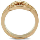 Alamode IP Rose Gold(Ion Plating) Brass Ring with AAA Grade CZ in Metallic Light Gold - Alamode - Flyclothing LLC