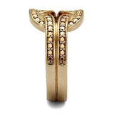 Alamode IP Rose Gold(Ion Plating) Brass Ring with AAA Grade CZ in Metallic Light Gold - Alamode - Flyclothing LLC