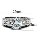 Alamode Rhodium Brass Ring with AAA Grade CZ in Clear - Alamode - Flyclothing LLC
