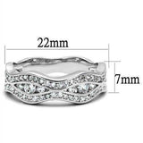 Alamode Rhodium Brass Ring with AAA Grade CZ in Clear - Alamode - Flyclothing LLC