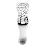 Alamode Rhodium Brass Ring with AAA Grade CZ in Clear - Alamode - Flyclothing LLC
