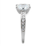 Alamode Rhodium Brass Ring with AAA Grade CZ in Clear - Alamode - Flyclothing LLC