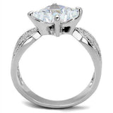 Alamode Rhodium Brass Ring with AAA Grade CZ in Clear - Alamode - Flyclothing LLC
